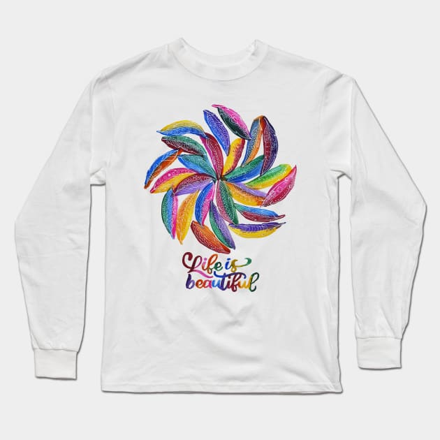 Feather Dacnce Long Sleeve T-Shirt by TG_Art